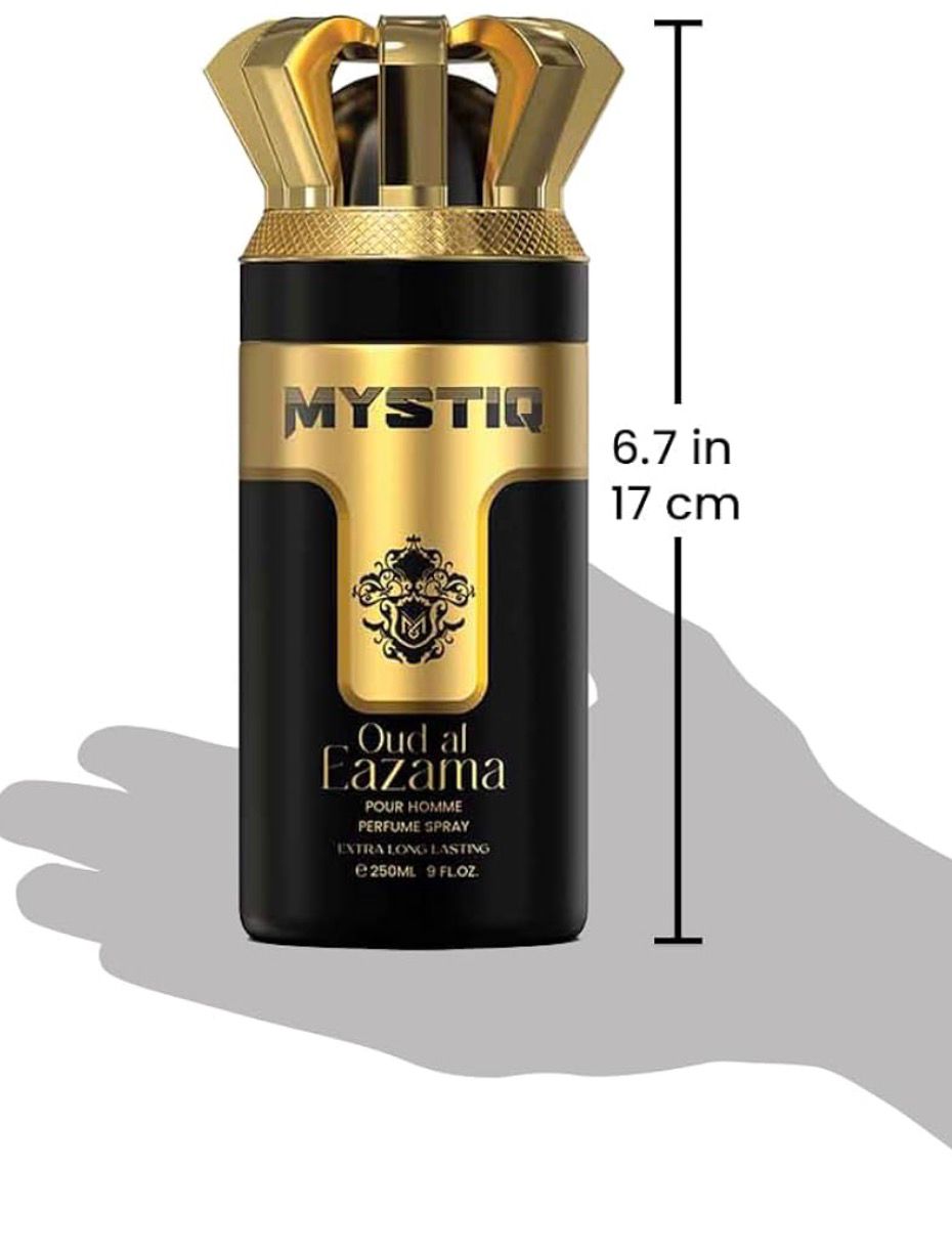 Mystiq Oud Al Azama Body Perfume Spray for Men- 250ml - Image 4